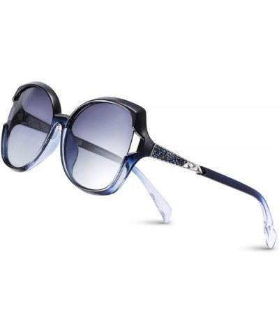 Sunglasses for Women - Polarized Eyewear with Retro Oversized Frame-UV400 Protection Nylon Lens - Blue - CI18WW6IXZ0 $19.05 S...