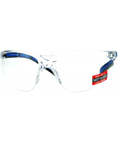 ANSI Z87.1+ Protection Half Rim Clear Lens Safety Glasses - Blue - CD128UNMKF3 $7.71 Wrap