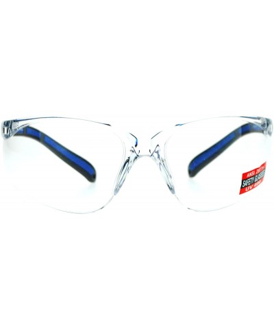 ANSI Z87.1+ Protection Half Rim Clear Lens Safety Glasses - Blue - CD128UNMKF3 $7.71 Wrap