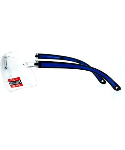 ANSI Z87.1+ Protection Half Rim Clear Lens Safety Glasses - Blue - CD128UNMKF3 $7.71 Wrap