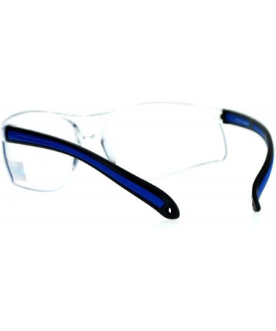 ANSI Z87.1+ Protection Half Rim Clear Lens Safety Glasses - Blue - CD128UNMKF3 $7.71 Wrap