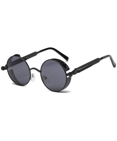 Metal Round Steampunk Sunglasses Men Women Fashion Glasses Er Retro Frame Vintage UV400 - 1 - CU199CGO7NS $30.91 Round
