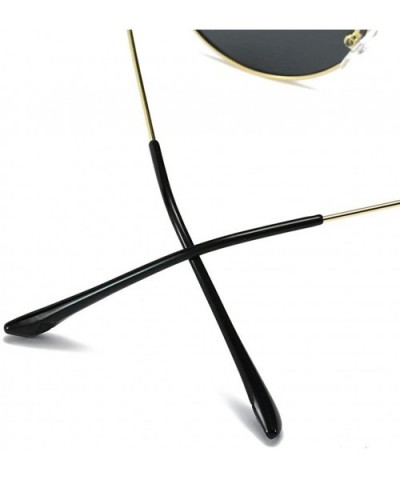 Sunglasses Trend Antique Metal Round Frame High Clear Film Sunglasses Driving Glasses To Prevent Uv - C318TNRSSI7 $8.75 Goggle