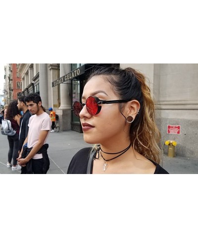 Steampunk Fashion Sunglasses NYC - Black & Clear Red - CU187695RZR $17.10 Goggle