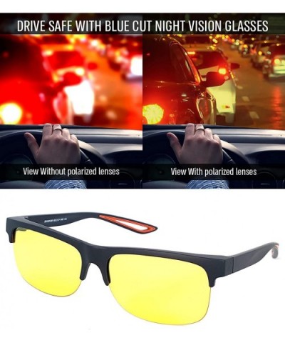 Fit Over Polarized Night Vision Glasses Anti reflective Anti Glare UV-400 Wear Over Driving Glasses - CV18Y659YU7 $8.92 Sport