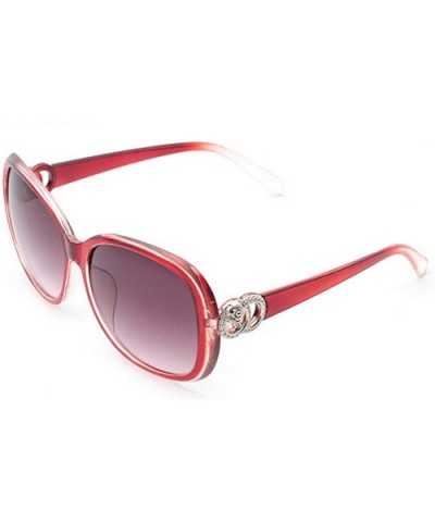 UV Protection Sunglasses for Women Shades Glasses - Transparent Red - CC18RRLHHRX $9.47 Rectangular