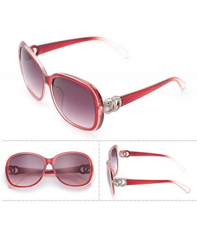 UV Protection Sunglasses for Women Shades Glasses - Transparent Red - CC18RRLHHRX $9.47 Rectangular