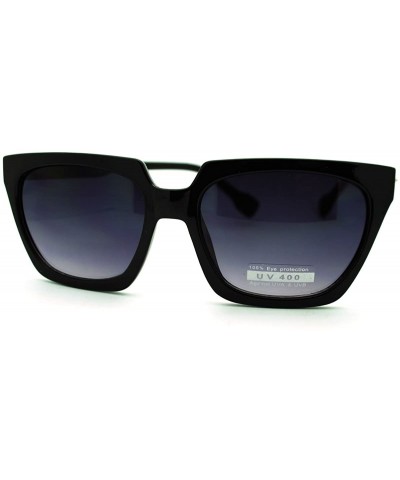 Flat Top Square Sunglasses Thorn Studs Design Trendy Stylish Shades - Black - C31864AEHR3 $7.58 Square