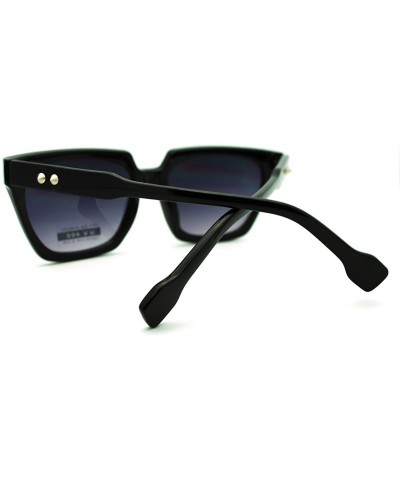 Flat Top Square Sunglasses Thorn Studs Design Trendy Stylish Shades - Black - C31864AEHR3 $7.58 Square