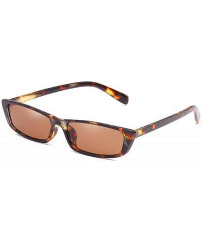 Bold Small Frame Sunglasses Stylish Fashion Designer Rectangle Frame Shades - Leopard - CZ18D7H0SD2 $7.32 Square