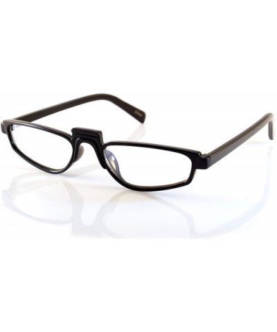 Extreme Wide Slim Raised Bridge Rectangular Cat-Eye Sunglasses A136 - Black/ Clear - CU18C8I8U3Z $8.02 Rectangular