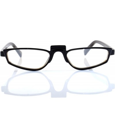 Extreme Wide Slim Raised Bridge Rectangular Cat-Eye Sunglasses A136 - Black/ Clear - CU18C8I8U3Z $8.02 Rectangular