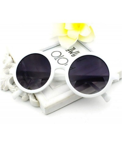 Vintage Small Round Sunglasses Women Men Classic Retro Coating Sun Glasses Driving Eyewear Black Red - White - CY1985IL0GD $1...