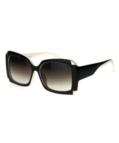 Womens Mod Design Elegant Luxury Fashion Rectangular Sunglasses - Brown Ivory Brown - CZ18IDWEET8 $8.30 Rectangular