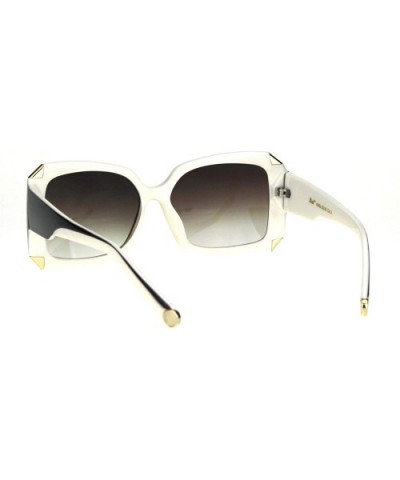 Womens Mod Design Elegant Luxury Fashion Rectangular Sunglasses - Brown Ivory Brown - CZ18IDWEET8 $8.30 Rectangular