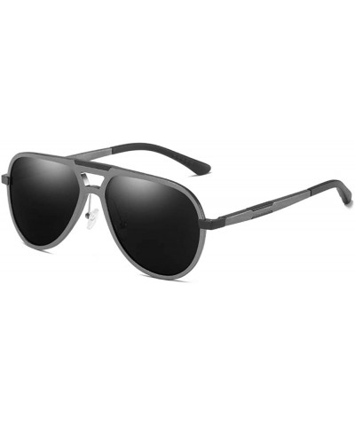 Premium Military Style Classic Sunglassess Men's Driving Glasses-Al-Mg Metal Frame - Gun/Grey - CS18UCI2Y78 $17.37 Aviator
