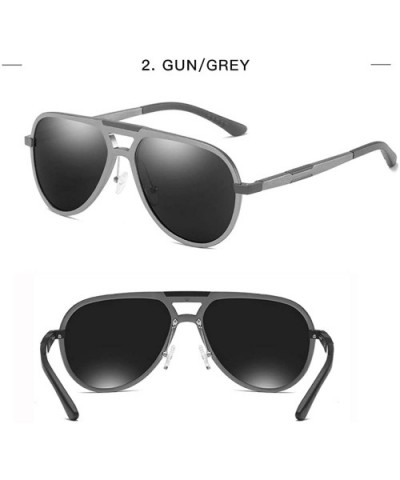 Premium Military Style Classic Sunglassess Men's Driving Glasses-Al-Mg Metal Frame - Gun/Grey - CS18UCI2Y78 $17.37 Aviator