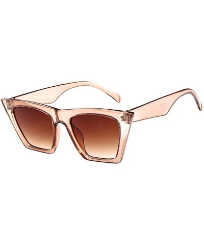 Fashion Women Oversized Vintage Retro Cat Eye Sun Glasses Ladies Sunglasses - Beige - CA18QTH7IN6 $4.71 Rimless