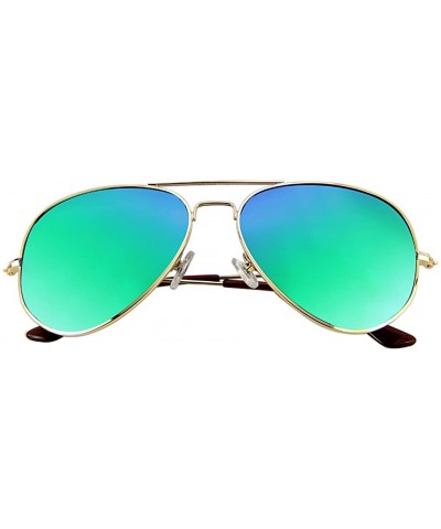 Metal Frame UV Protection Polarized Mirror Aviator Sunglasses LSP025 - Gold Frame Green Lenses - C612LIESJQP $13.19 Aviator