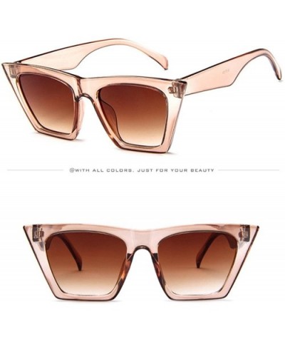 Fashion Women Oversized Vintage Retro Cat Eye Sun Glasses Ladies Sunglasses - Beige - CA18QTH7IN6 $4.71 Rimless