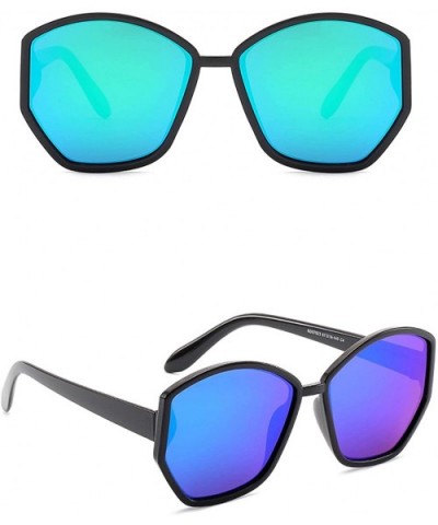 Polarized Sunglasses Irregular Protection Fashion - Blue Green - CB18TNCA43H $16.40 Oversized