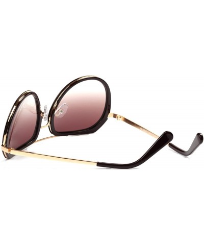 Women Aviator Sunglasses Uv400 Protection Lsp510 - Brown - C711EL43PXR $22.87 Oversized