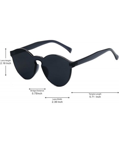 Fashion Rimless One Piece Clear Lens Color Candy Sunglasses - Black - CO182L9LUQU $6.28 Rimless