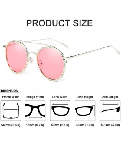Vintage Round Sunglasses for Women Metal Frame Lightweight Polarized Mens Sunglasses 8086 - CG18RAHX4CZ $7.23 Oversized