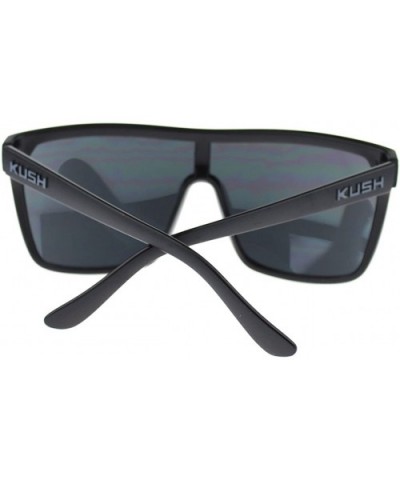 Kush Futuristic Shield Oversized Gangster Reflective Color Mirror Sunglasses - Gray - C411YW7JW8P $6.01 Oversized