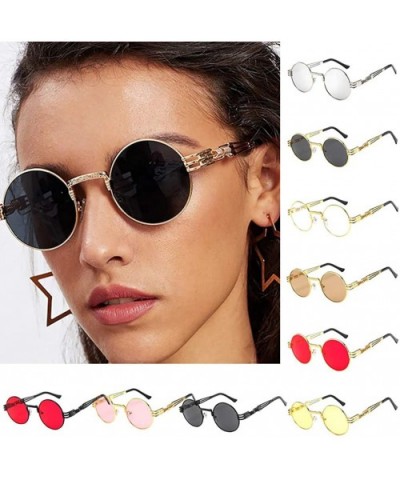 Vintage Small Round Sunglasses Retro Polarized Sunglasses Classic Metal Frame Hippie Sun Glasses for Women Men - CB19075SQZO ...