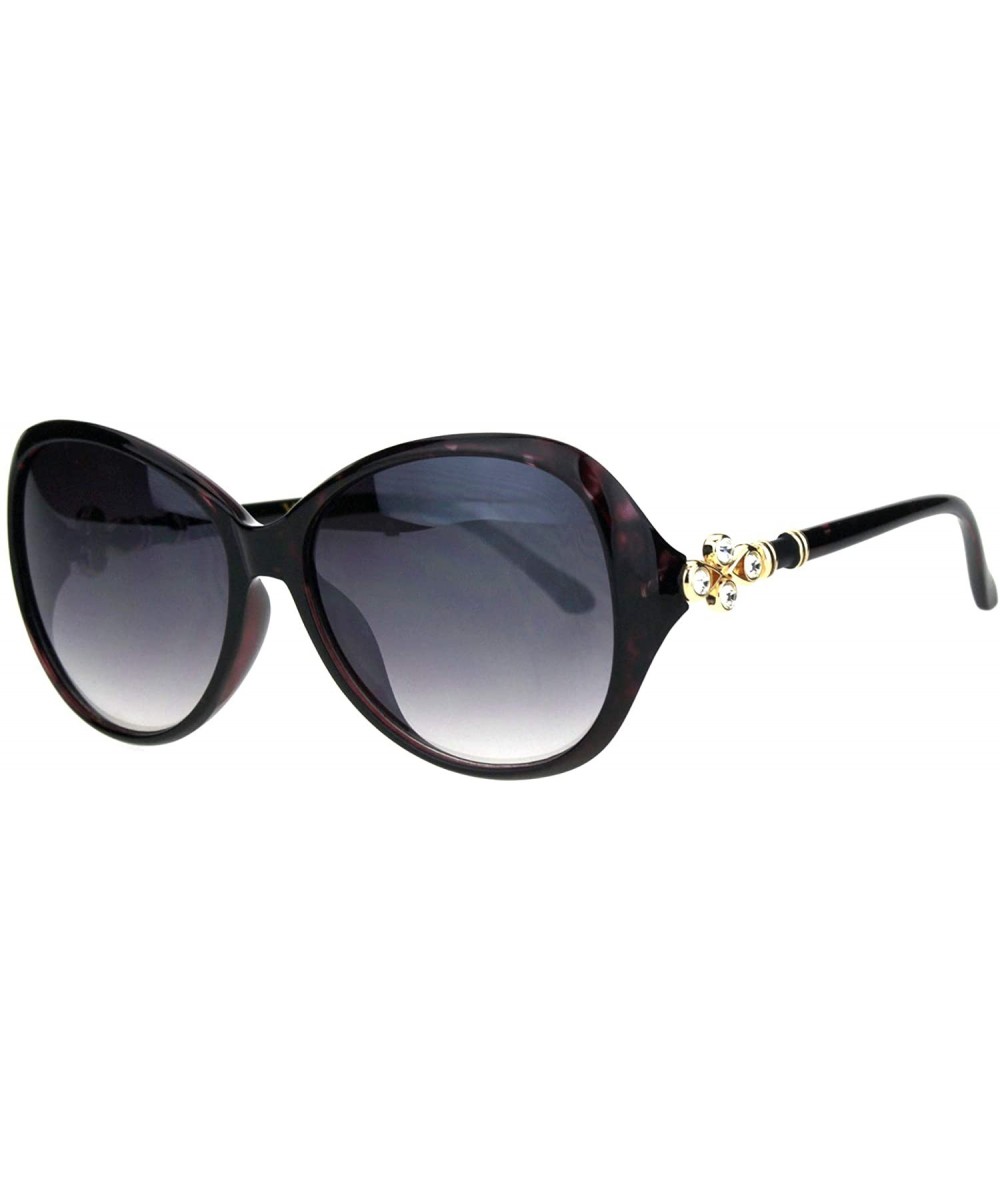 Womens Designer Style Sunglasses Pretty Rhinestone Fashion UV 400 - Burgundy Tortoise - C218OQ5S839 $9.95 Butterfly