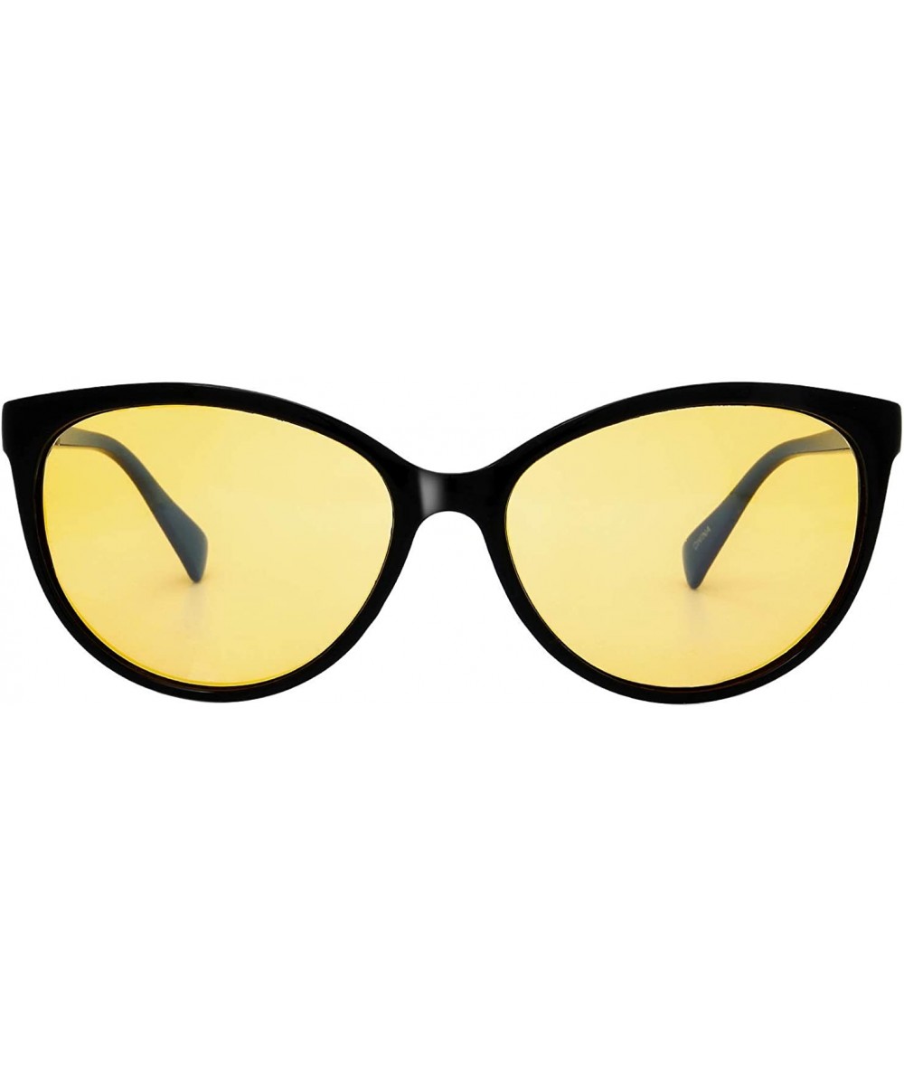 Women's Polarized Fashion Tip Pointed Cateye Sunglasses - Gift Box Package - L901b-black - CQ18SY4K96W $8.04 Cat Eye