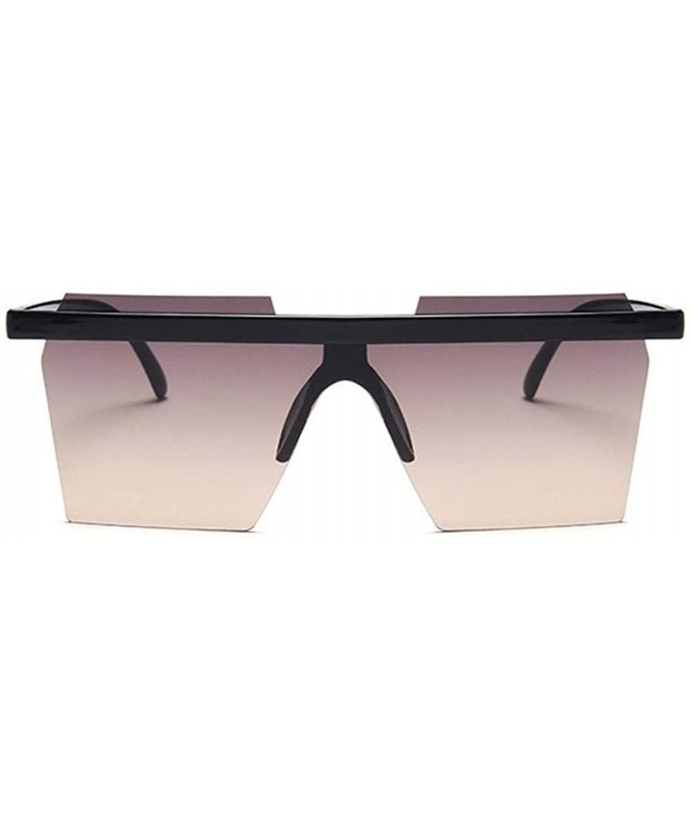 Square One Piece Sunglasses for Women Oversize Rectangle Sun Glasses Rimless Shades - Black Purple - C01906DE9IW $7.65 Oversized