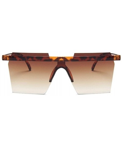 Square One Piece Sunglasses for Women Oversize Rectangle Sun Glasses Rimless Shades - Black Purple - C01906DE9IW $7.65 Oversized