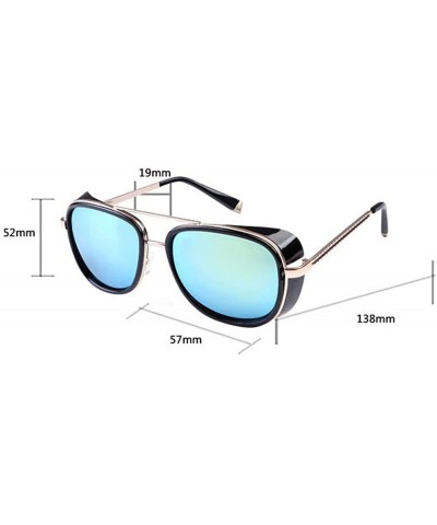 Classic steampunk sunglasses street style Men/Women Sunglasses Vintage goggle - Black/Blue - C7185397CD5 $5.18 Goggle