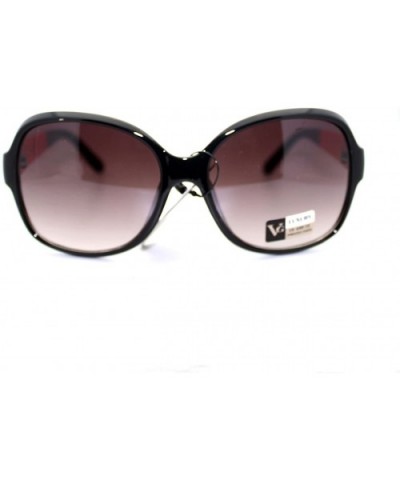 Luxury Designer Fashion Womens Sunglasses Oversize Round Square - Black Orange - CP11VH2G3Q7 $6.80 Round