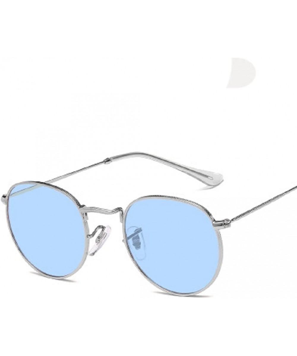 Retro Small Round Women Sunglasses Metal Frame Flat Mirrored Lens Options - 16 - CD18DXC2O2I $3.78 Rimless