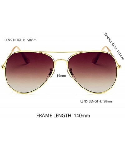 Lightweight Grandient Classic Aviator Style Metal Frame Sunglasses WITH CASE Colored Lens 58mm - Brown - CC18XSCMKQG $11.22 A...