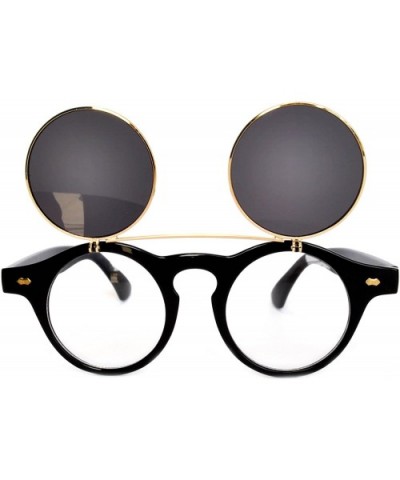Steampunk Vintage Retro Round Circle Gothic Hippie Colored Plastic Frame Sunglasses Colored Lens - CV183KIO474 $10.74 Goggle