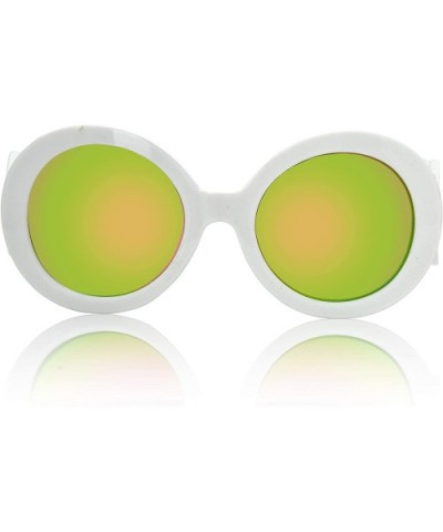 Aviator Kids Sunglasses For Boys And Girls Glasses UV 400 Protection - Designer Round White - CU18UGCG4Y3 $9.96 Oversized