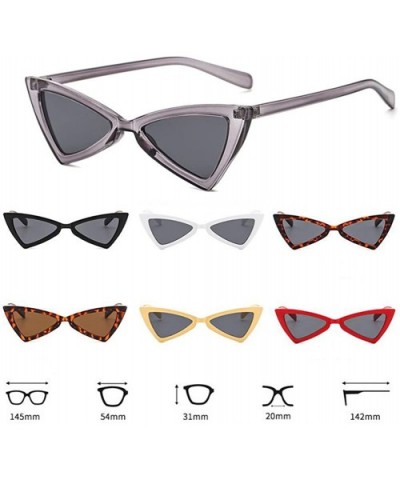 Retro Metal Hinge Women Cat Eye Sunglasses Fashion Triangle Eyewear - Red Gray - CO18CMURDTL $14.07 Goggle