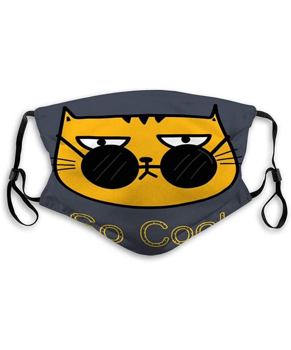 Polyester Half Face Mouth Maks Outdoor Cool cat with Sunglasses Face Shield - CE199RN3EXL $15.25 Shield