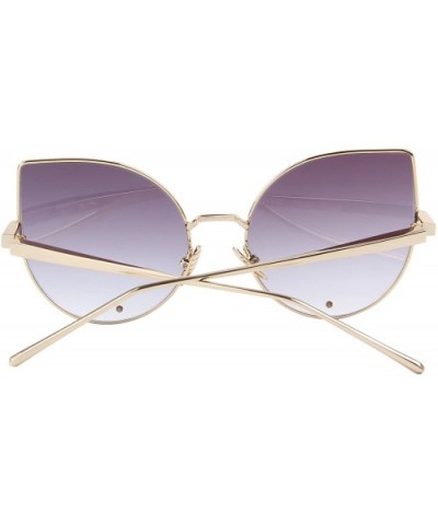Women Rose Gold Cat Eye Sunglasses Pink Mirorred Lens S8026 - Brown - C412IJCDW9D $10.32 Cat Eye