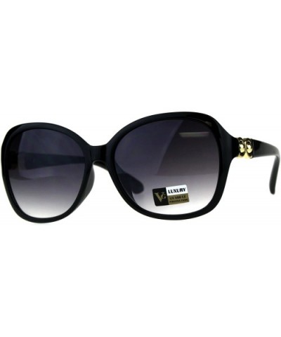Womens Designer Diva Oversize Jewel Bling Hinge Butterfly Sunglasses - Black Smoke - CY18CC8EGSY $8.20 Butterfly