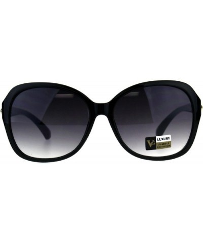 Womens Designer Diva Oversize Jewel Bling Hinge Butterfly Sunglasses - Black Smoke - CY18CC8EGSY $8.20 Butterfly