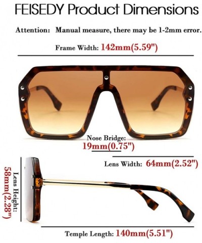 Classic Siamese One Piece Sunglasses Nice Rimless Stylish Retro Design for Women Men B2574 - 02 Leopard - CD1965L6K6E $12.22 ...
