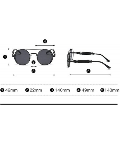Vintage Punk Sunglasses Women Fasion Round Sunglasses Classic Black Goggle Sun Glasses Shades UV400 - CA1948OST2E $12.94 Goggle