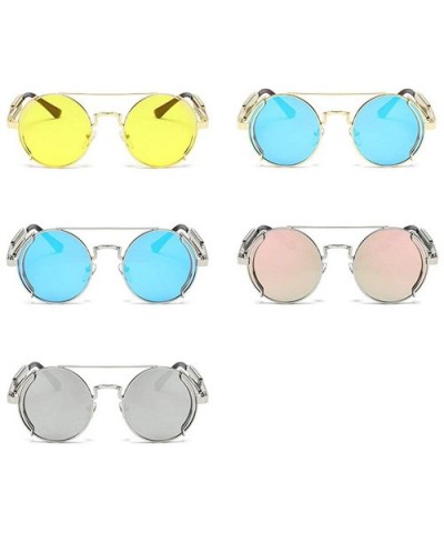 Vintage Punk Sunglasses Women Fasion Round Sunglasses Classic Black Goggle Sun Glasses Shades UV400 - CA1948OST2E $12.94 Goggle
