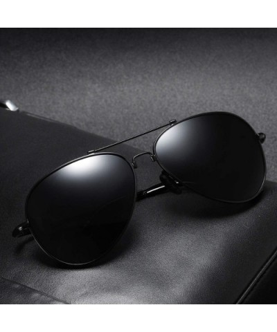 Memory Metal Frame Polarized Sunglasses for Men Women - Black Grey - CE18WEY3ETX $16.17 Aviator
