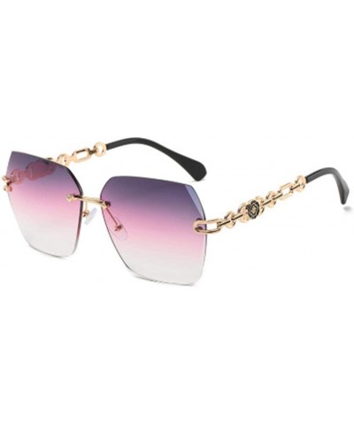 Metal Frameless Trimmed Polygonal Sunglasses Anti-UV Glasses Female Ocean Sunglasses - 5 - CD1906D4Q52 $36.24 Sport